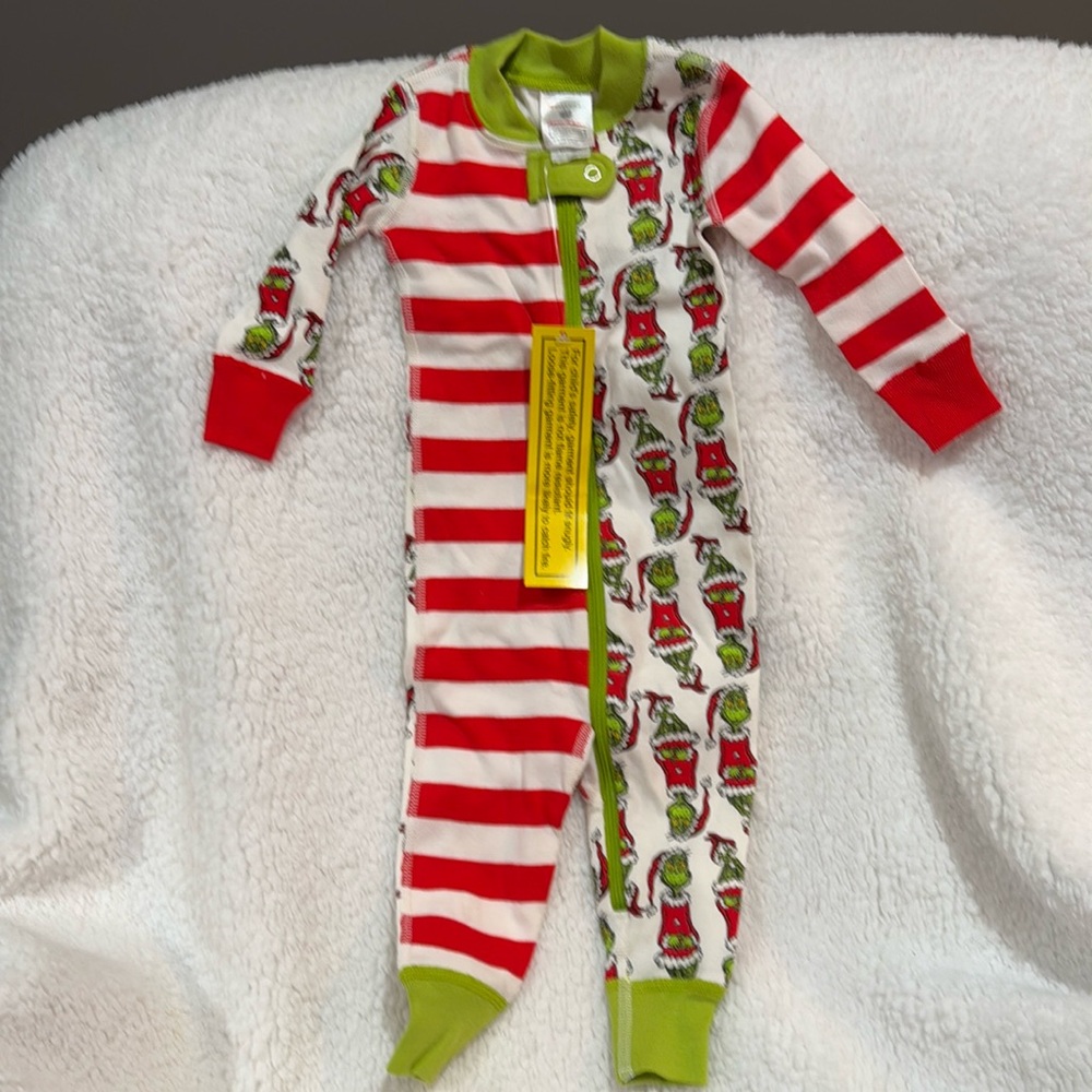 Dr. Seuss Grinch Baby Onesie Red and Green